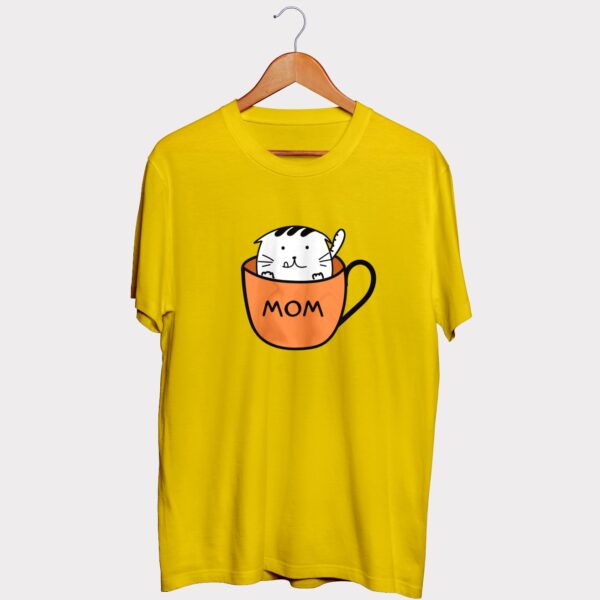 Mom cup cat half sleeve T-shirt