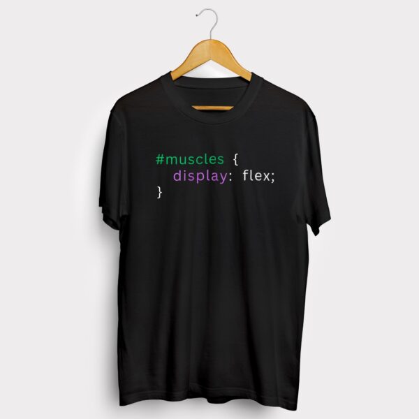 Coolmofo Coding Muscles flex half sleeve Tee