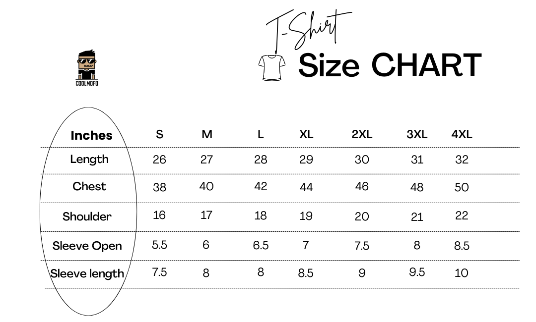 T-shirt Size Chart