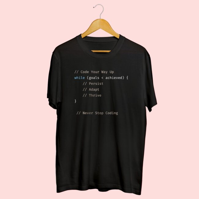 Never Stop Coding Half Sleeve Tee