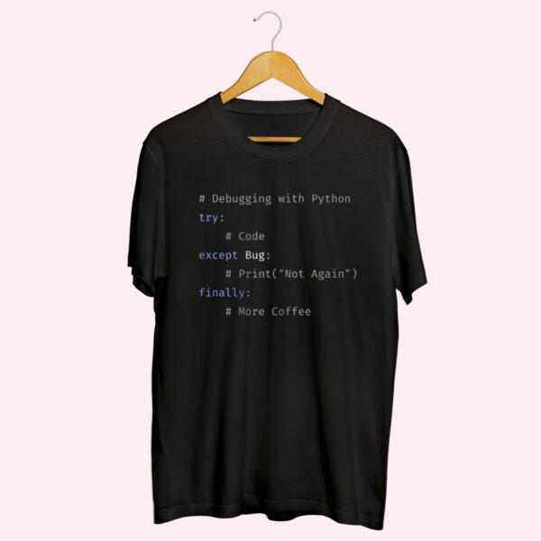 Python debugging round neck tee