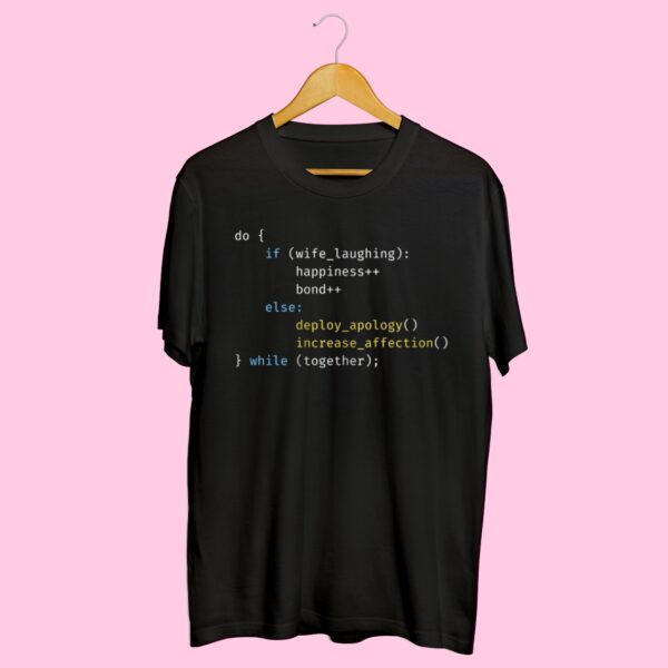 Wife laughing funny coding t-shirt