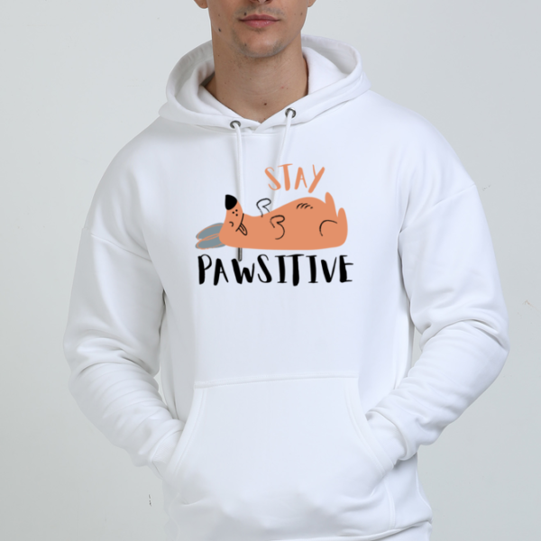 Stay Pawsitive front print oversize hoodie