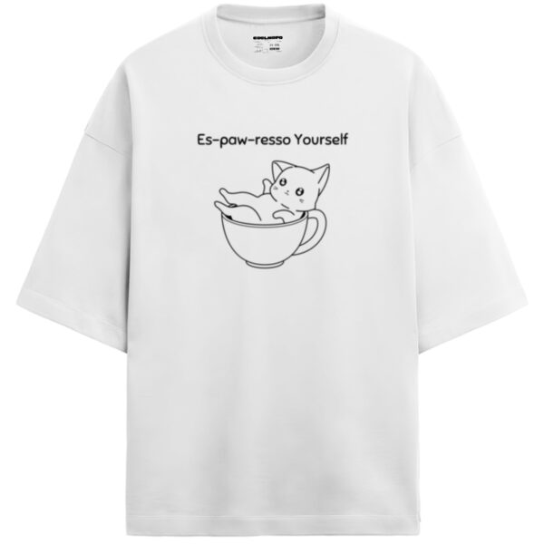 Es-paw-resso Front Print Terry T-Shirt