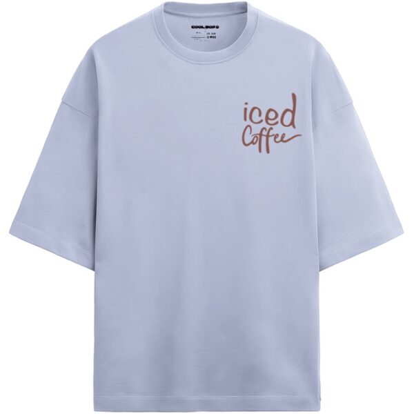 Iced Coffee Font Oversized T-shirt, White Premium