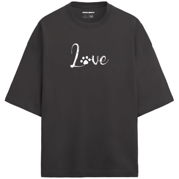 Love Paw Terry front print oversized T-Shirt