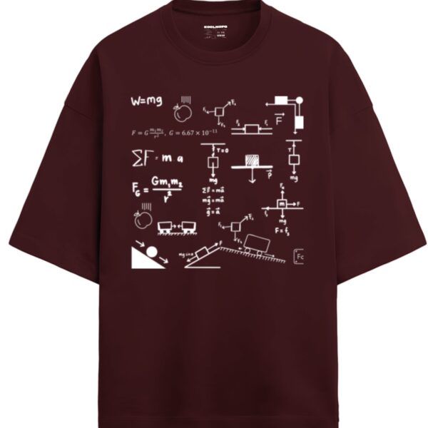 Terry_T-shirt maroon tesla