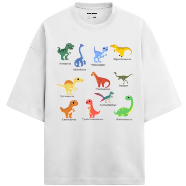 Terry_T-shirt white dinosaur