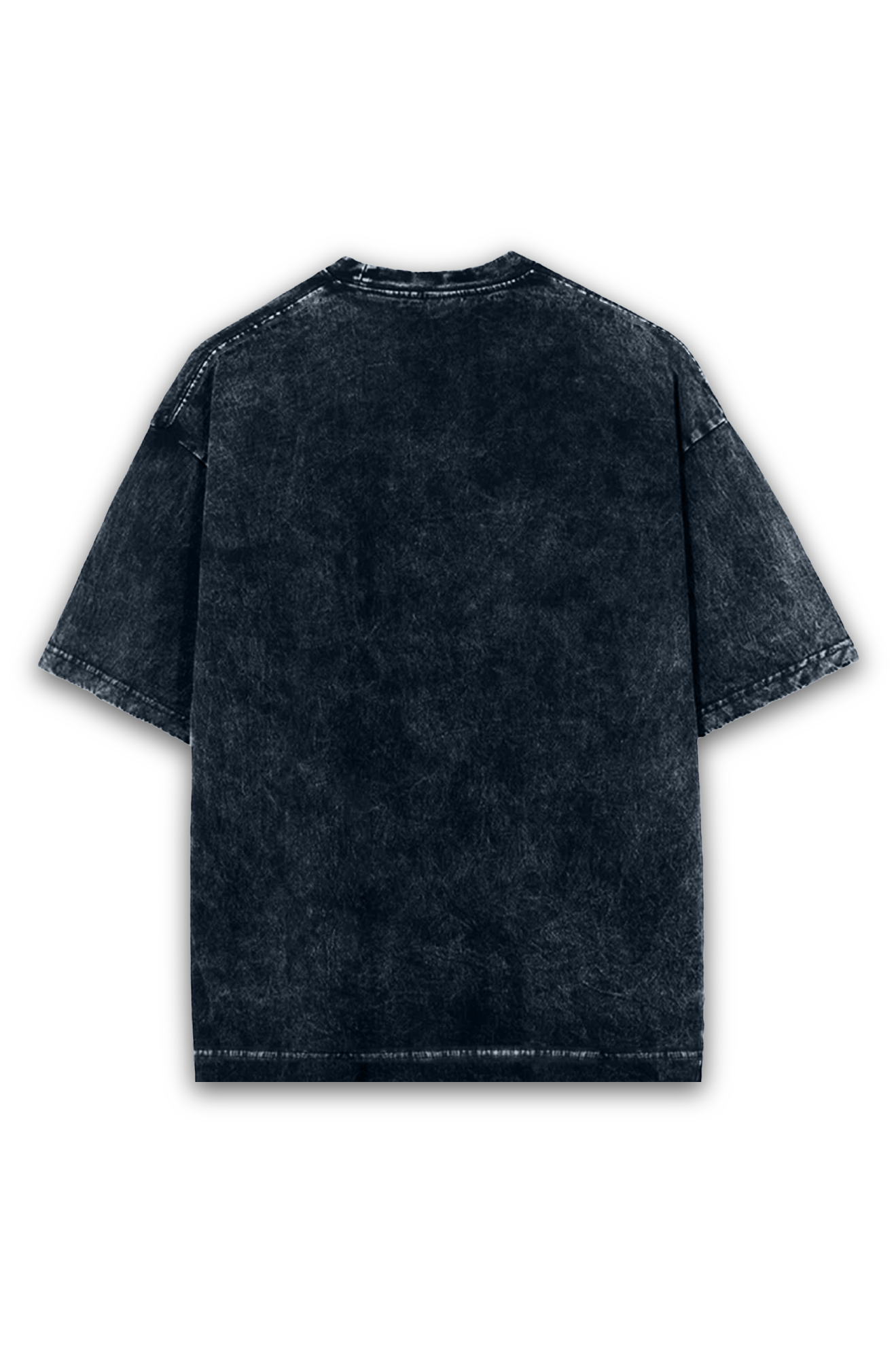 acid wash oversize navy blue back