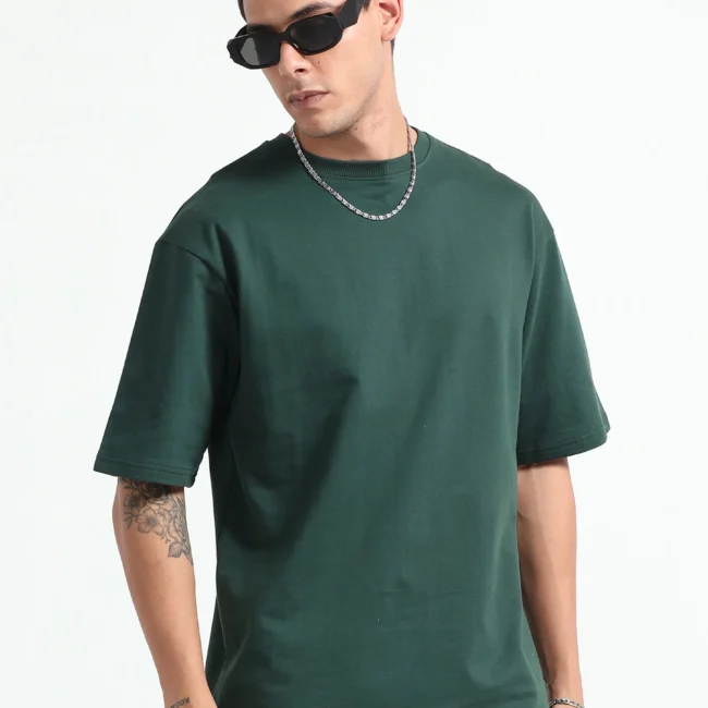 Bottle Green 240 GSM Unisex Oversize T-Shirt