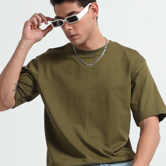 Olive Green Oversize T-Shirt Unisex 240 GSM