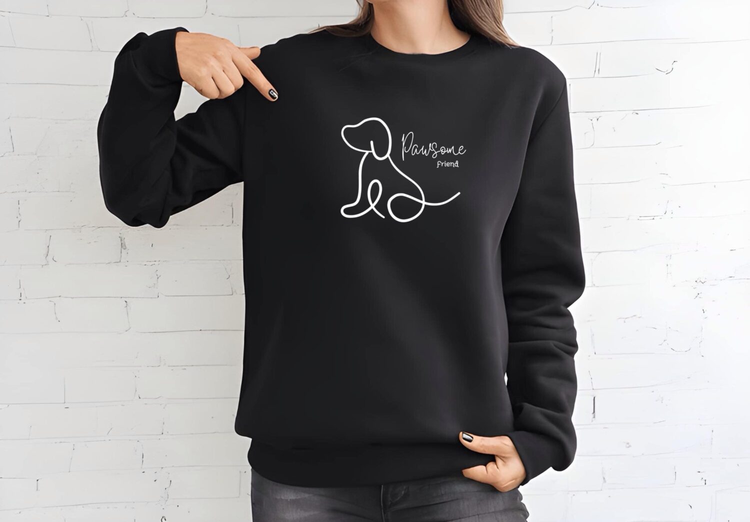 Sweatshirt_black pawsome black-min