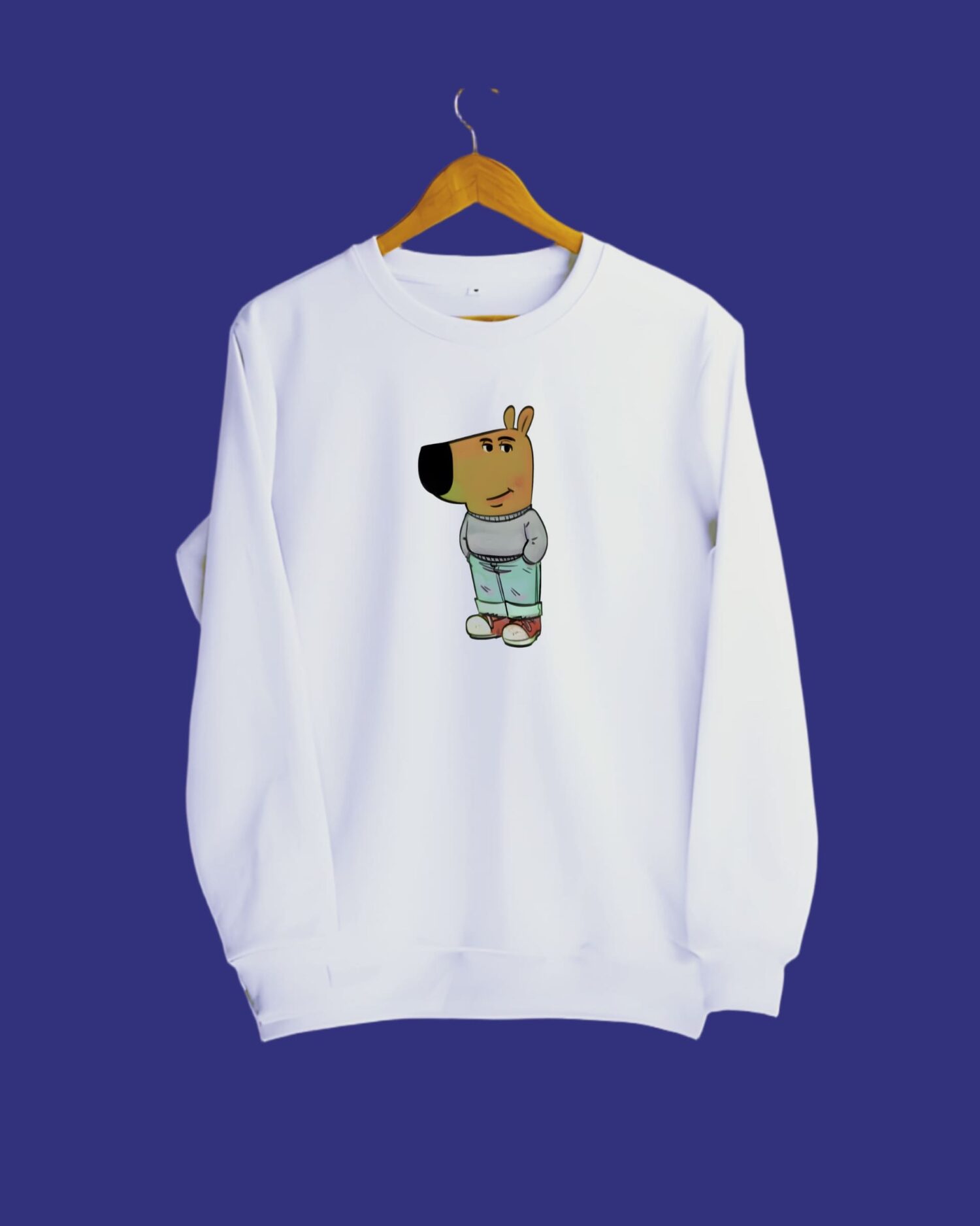 Sweatshirt_chill guy only white -min