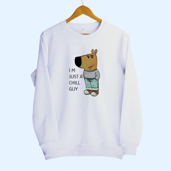 Sweatshirt_chill guy white -min