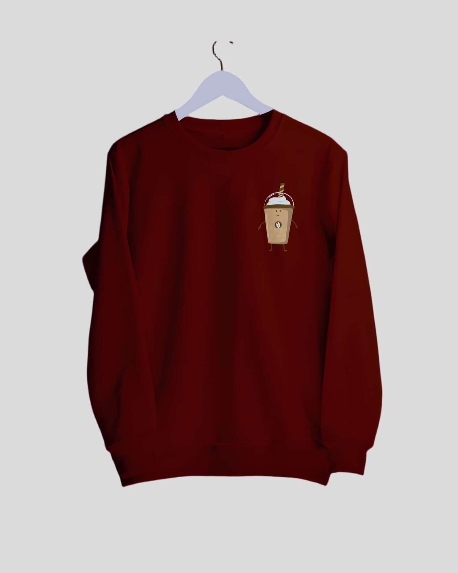 Sweatshirt_iced coffee maroon-min