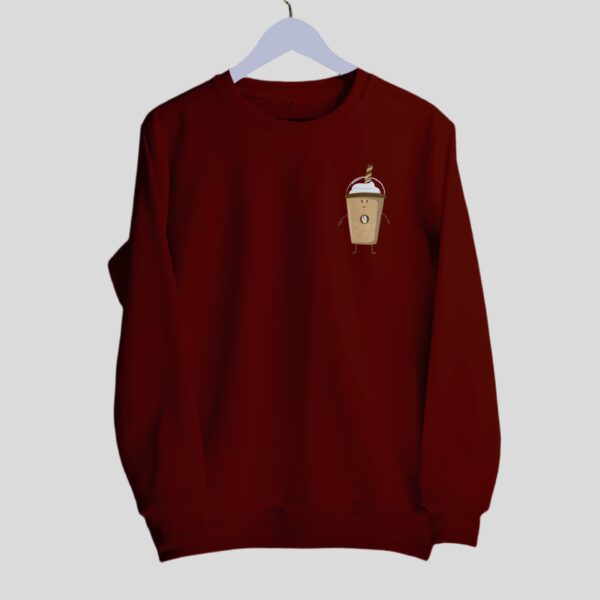 Sweatshirt_iced coffee maroon-min