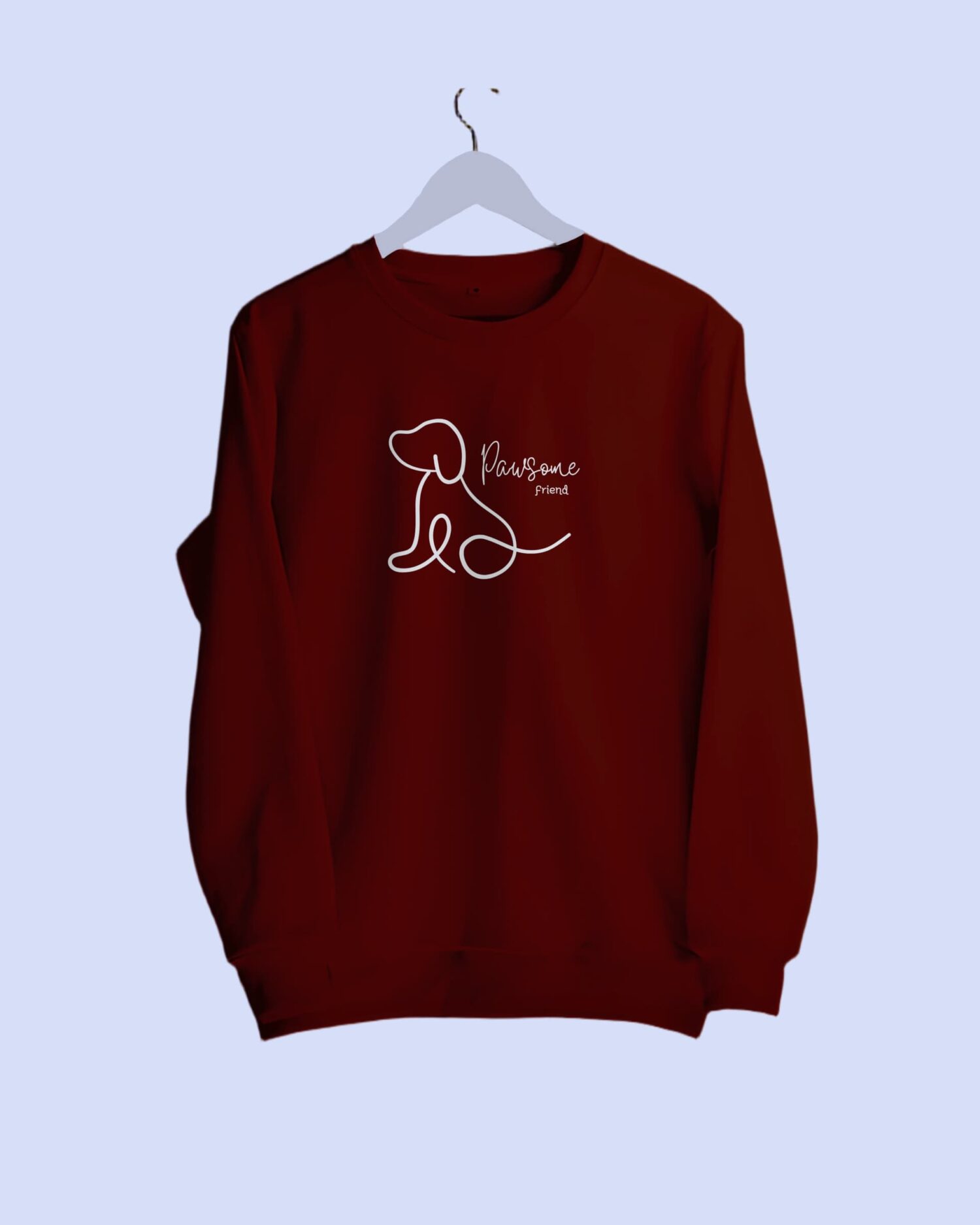 Sweatshirt_pawsome maroon-min