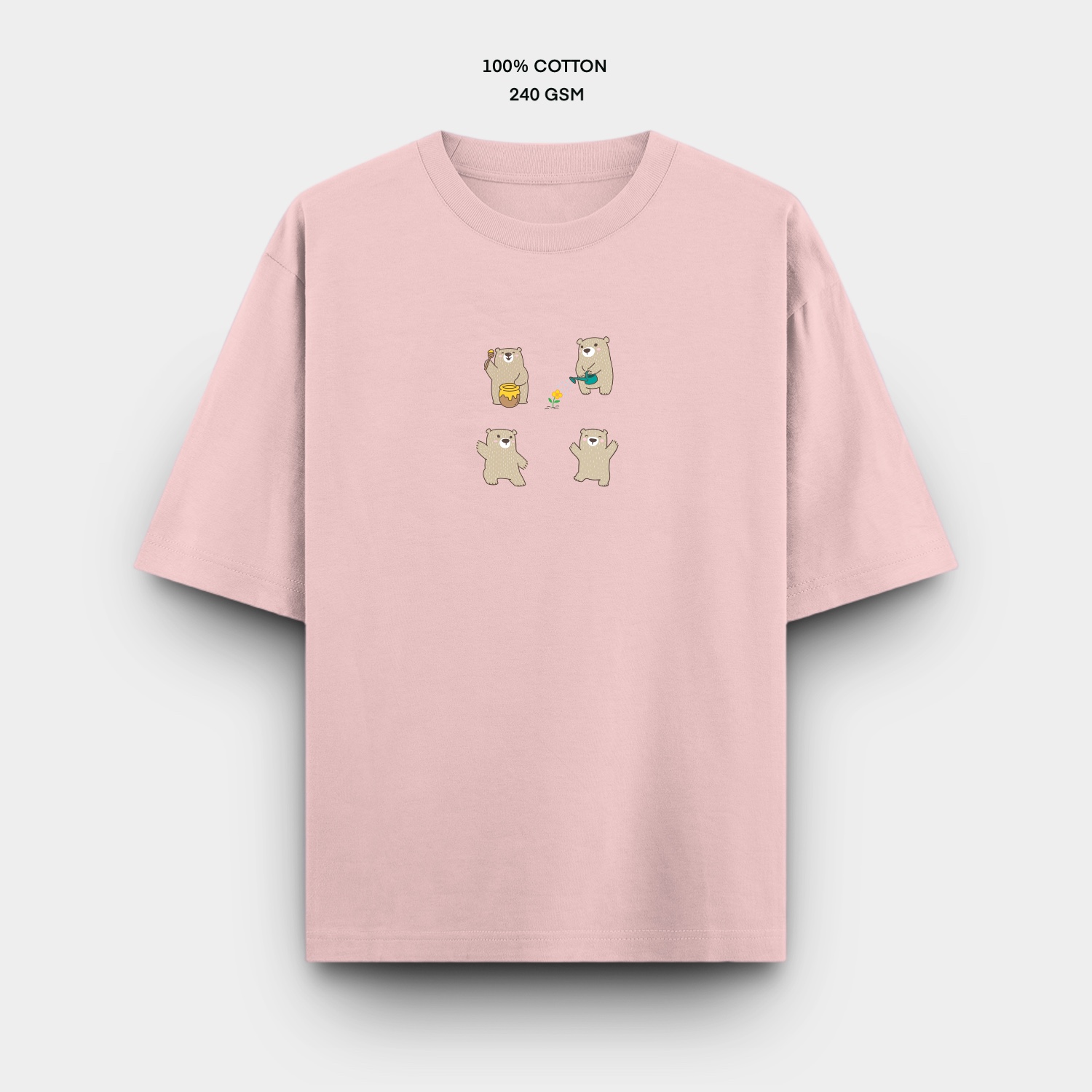 Oversize tee bears pink