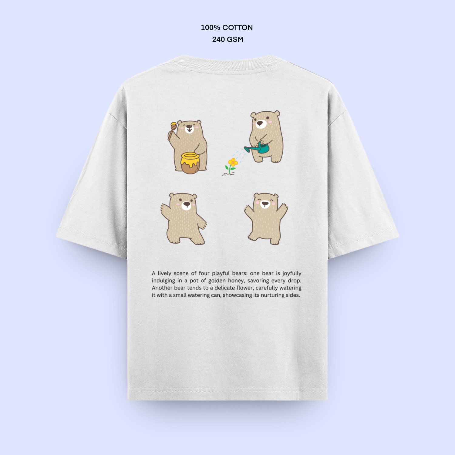 Oversized tee white bears