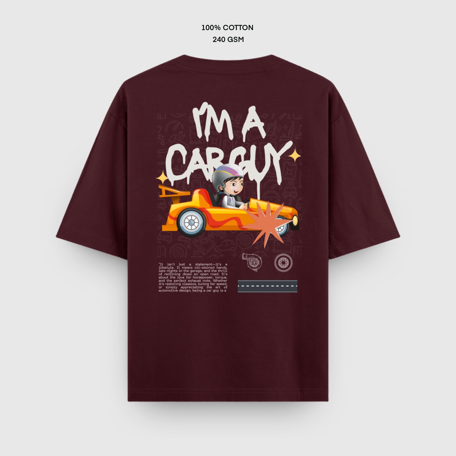 Car guy maroon